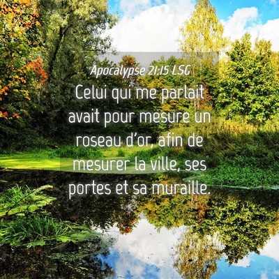 Picture 04 - Apocalypse 21:15 LSG - Celui qui me parlait avait pour mesure un roseau - Bible Verse Picture
