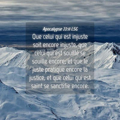 Picture 04 - Apocalypse 22:11 LSG - Que celui qui est injuste soit encore injuste, - Bible Verse Picture