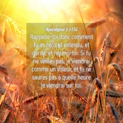 Picture 04 - Apocalypse 3:3 LSG - Rappelle-toi donc comment tu as reçu et entendu, - Bible Verse Picture