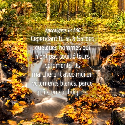 Picture 04 - Apocalypse 3:4 LSG - Cependant tu as à Sardes quelques hommes qui - Bible Verse Picture