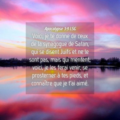 Picture 04 - Apocalypse 3:9 LSG - Voici, je te donne de ceux de la synagogue de - Bible Verse Picture