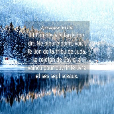 Picture 04 - Apocalypse 5:5 LSG - Et l'un des vieillards me dit: Ne pleure point; - Bible Verse Picture