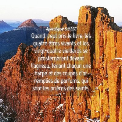 Picture 04 - Apocalypse 5:8 LSG - Quand il eut pris le livre, les quatre êtres - Bible Verse Picture