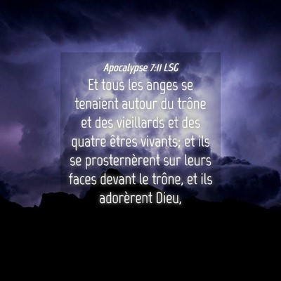 Picture 04 - Apocalypse 7:11 LSG - Et tous les anges se tenaient autour du trône et - Bible Verse Picture