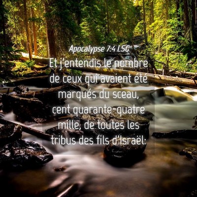 Picture 04 - Apocalypse 7:4 LSG - Et j'entendis le nombre de ceux qui avaient été - Bible Verse Picture