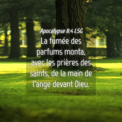 Picture 04 - Apocalypse 8:4 LSG - La fumée des parfums monta, avec les prières - Bible Verse Picture