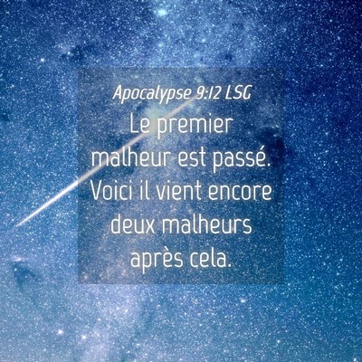 Picture 04 - Apocalypse 9:12 LSG - Le premier malheur est passé. Voici il vient - Bible Verse Picture