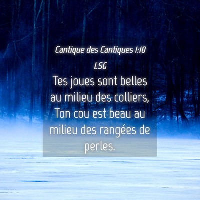 Picture 04 - Cantique des Cantiques 1:10 LSG - Tes joues sont belles au milieu des colliers, Ton - Bible Verse Picture