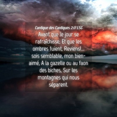 Picture 04 - Cantique des Cantiques 2:17 LSG - Avant que le jour se rafraîchisse, Et que les - Bible Verse Picture