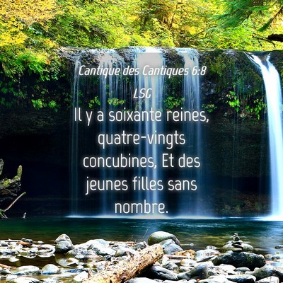 Picture 04 - Cantique des Cantiques 6:8 LSG - Il y a soixante reines, quatre-vingts concubines, - Bible Verse Picture