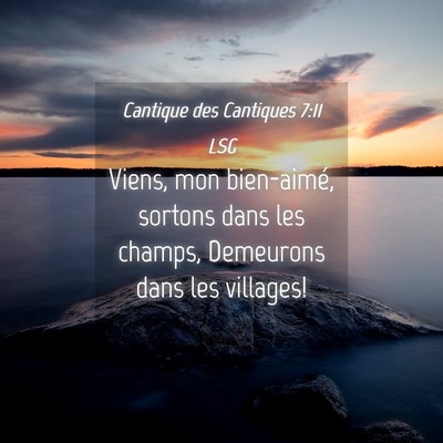 Picture 04 - Cantique des Cantiques 7:11 LSG - Viens, mon bien-aimé, sortons dans les champs, - Bible Verse Picture