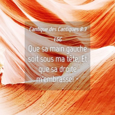 Picture 04 - Cantique des Cantiques 8:3 LSG - Que sa main gauche soit sous ma tête, Et que sa - Bible Verse Picture