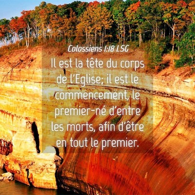 Picture 04 - Colossiens 1:18 LSG - Il est la tête du corps de l'Eglise; il est le - Bible Verse Picture