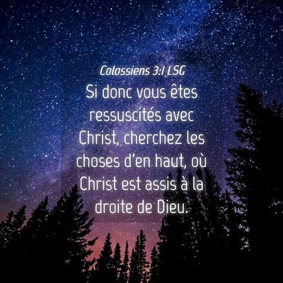 Picture 04 - Colossiens 3:1 LSG - Si donc vous êtes ressuscités avec Christ, - Bible Verse Picture