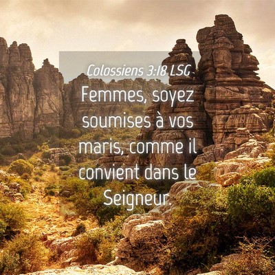 Picture 04 - Colossiens 3:18 LSG - Femmes, soyez soumises à vos maris, comme il - Bible Verse Picture