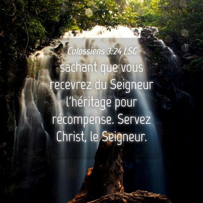 Picture 04 - Colossiens 3:24 LSG - sachant que vous recevrez du Seigneur l'héritage - Bible Verse Picture