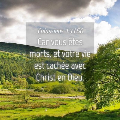Picture 04 - Colossiens 3:3 LSG - Car vous êtes morts, et votre vie est cachée - Bible Verse Picture