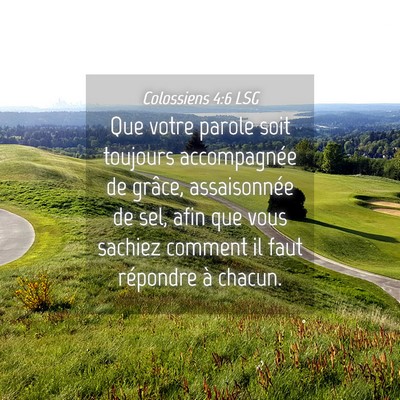 Picture 04 - Colossiens 4:6 LSG - Que votre parole soit toujours accompagnée de - Bible Verse Picture