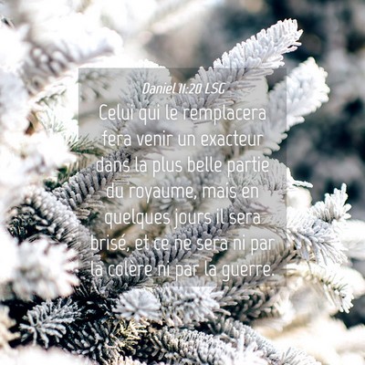 Picture 04 - Daniel 11:20 LSG - Celui qui le remplacera fera venir un exacteur - Bible Verse Picture