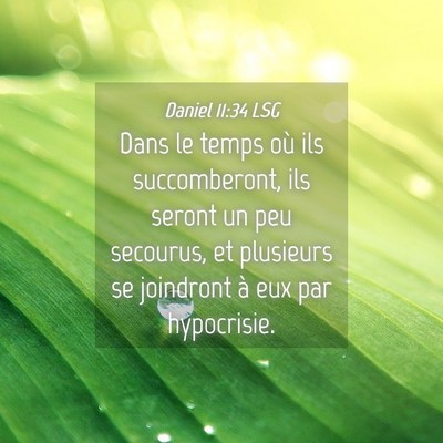 Picture 04 - Daniel 11:34 LSG - Dans le temps où ils succomberont, ils seront un - Bible Verse Picture