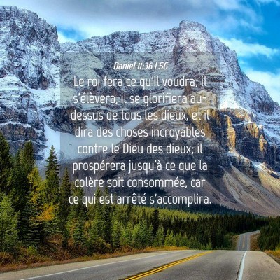 Picture 04 - Daniel 11:36 LSG - Le roi fera ce qu'il voudra; il s'élèvera, il - Bible Verse Picture