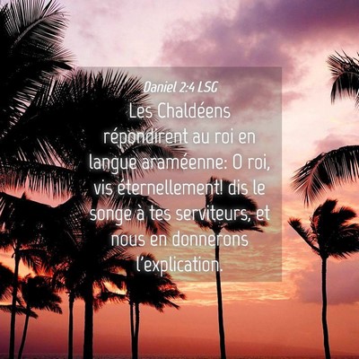 Picture 04 - Daniel 2:4 LSG - Les Chaldéens répondirent au roi en langue - Bible Verse Picture