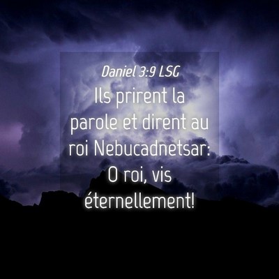 Picture 04 - Daniel 3:9 LSG - Ils prirent la parole et dirent au roi - Bible Verse Picture