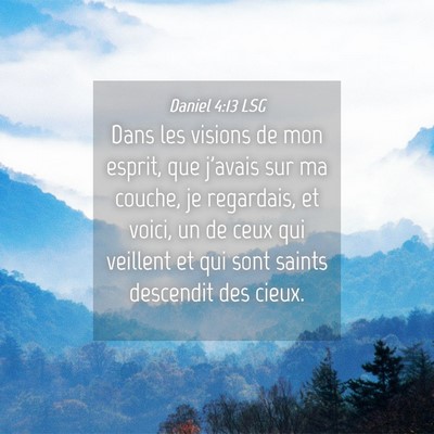 Picture 04 - Daniel 4:13 LSG - Dans les visions de mon esprit, que j'avais sur - Bible Verse Picture