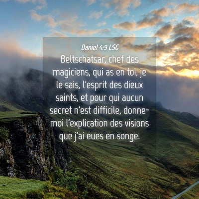 Picture 04 - Daniel 4:9 LSG - Beltschatsar, chef des magiciens, qui as en toi, - Bible Verse Picture