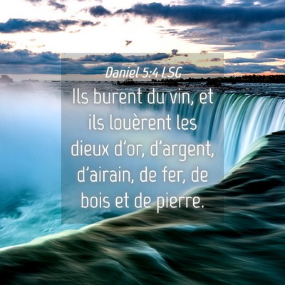 Picture 04 - Daniel 5:4 LSG - Ils burent du vin, et ils louèrent les dieux - Bible Verse Picture