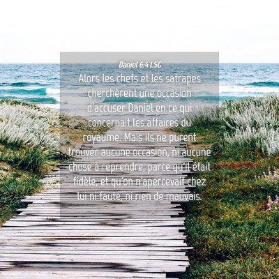 Picture 04 - Daniel 6:4 LSG - Alors les chefs et les satrapes cherchèrent une - Bible Verse Picture