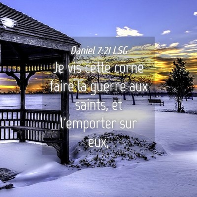 Picture 04 - Daniel 7:21 LSG - Je vis cette corne faire la guerre aux saints, et - Bible Verse Picture