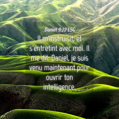 Picture 04 - Daniel 9:22 LSG - Il m'instruisit, et s'entretint avec moi. Il me - Bible Verse Picture