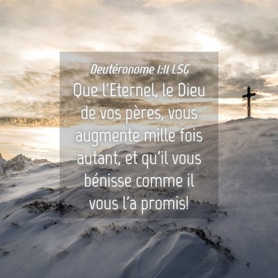 Picture 04 - Deutéronome 1:11 LSG - Que l'Eternel, le Dieu de vos pères, vous - Bible Verse Picture
