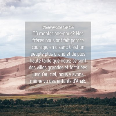 Picture 04 - Deutéronome 1:28 LSG - Où monterions-nous? Nos frères nous ont fait - Bible Verse Picture