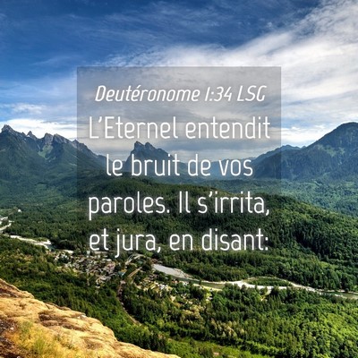 Picture 04 - Deutéronome 1:34 LSG - L'Eternel entendit le bruit de vos paroles. Il - Bible Verse Picture