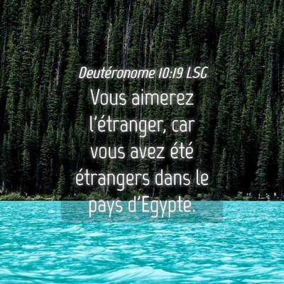 Picture 04 - Deutéronome 10:19 LSG - Vous aimerez l'étranger, car vous avez été - Bible Verse Picture