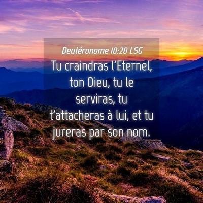Picture 04 - Deutéronome 10:20 LSG - Tu craindras l'Eternel, ton Dieu, tu le serviras, - Bible Verse Picture
