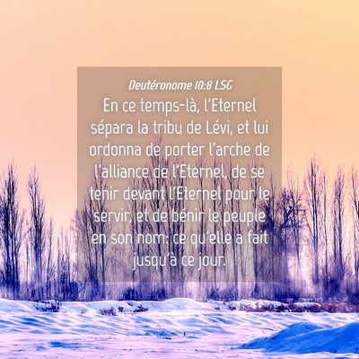 Picture 04 - Deutéronome 10:8 LSG - En ce temps-là, l'Eternel sépara la tribu de - Bible Verse Picture