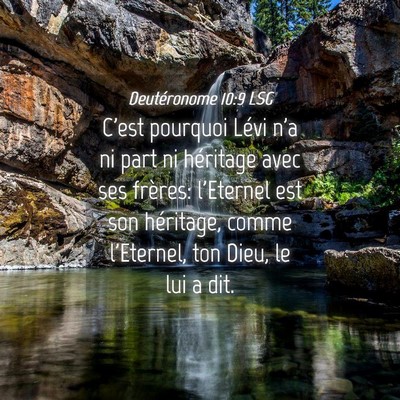 Picture 04 - Deutéronome 10:9 LSG - C'est pourquoi Lévi n'a ni part ni héritage - Bible Verse Picture