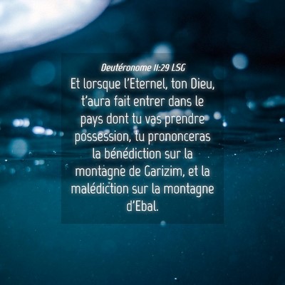 Picture 04 - Deutéronome 11:29 LSG - Et lorsque l'Eternel, ton Dieu, t'aura fait - Bible Verse Picture