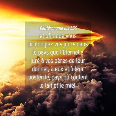 Picture 04 - Deutéronome 11:9 LSG - et afin que vous prolongiez vos jours dans le - Bible Verse Picture