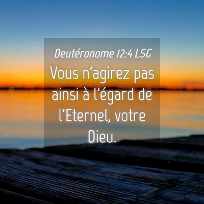 Picture 04 - Deutéronome 12:4 LSG - Vous n'agirez pas ainsi à l'égard de l'Eternel, - Bible Verse Picture