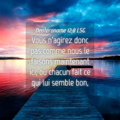 Picture 04 - Deutéronome 12:8 LSG - Vous n'agirez donc pas comme nous le faisons - Bible Verse Picture