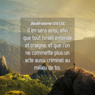 Picture 04 - Deutéronome 13:11 LSG - Il en sera ainsi, afin que tout Israël entende - Bible Verse Picture