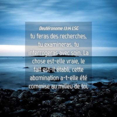 Picture 04 - Deutéronome 13:14 LSG - tu feras des recherches, tu examineras, tu - Bible Verse Picture