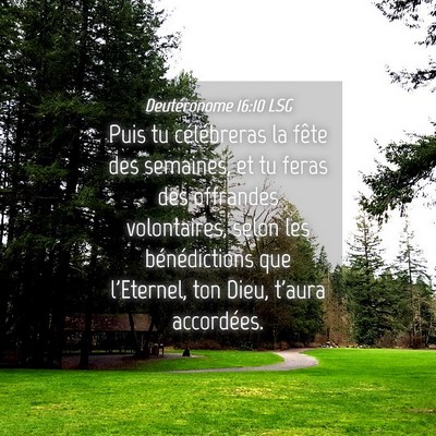 Picture 04 - Deutéronome 16:10 LSG - Puis tu célébreras la fête des semaines, et tu - Bible Verse Picture