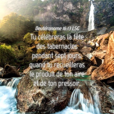 Picture 04 - Deutéronome 16:13 LSG - Tu célébreras la fête des tabernacles pendant - Bible Verse Picture