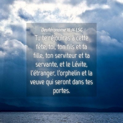 Picture 04 - Deutéronome 16:14 LSG - Tu te réjouiras à cette fête, toi, ton fils et - Bible Verse Picture