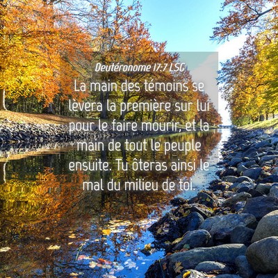 Picture 04 - Deutéronome 17:7 LSG - La main des témoins se lèvera la première sur - Bible Verse Picture